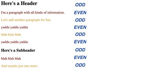 even odd css|css not first child.